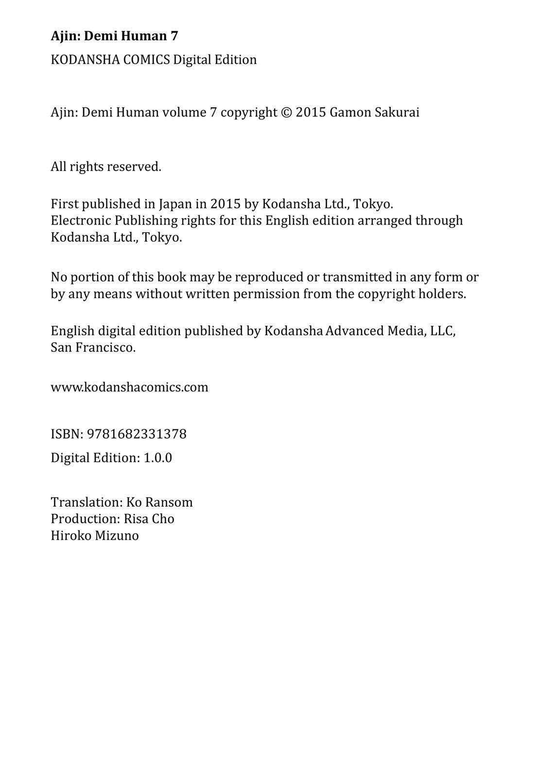 Read Ajin_ Demi-Human ENGLISH Manga Online