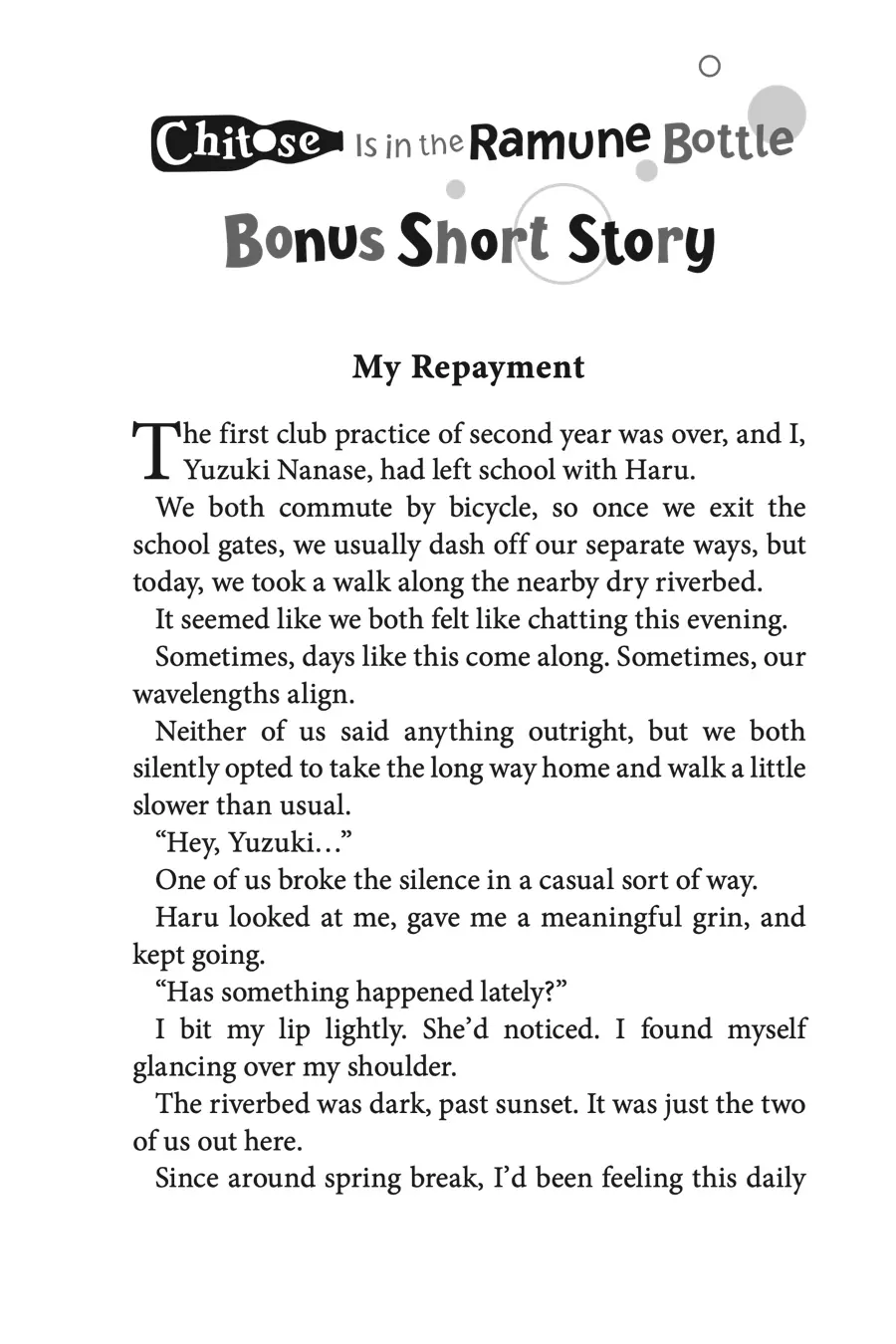 Read Chitose Is in the Ramune Bottle ENGLISH Manga Online