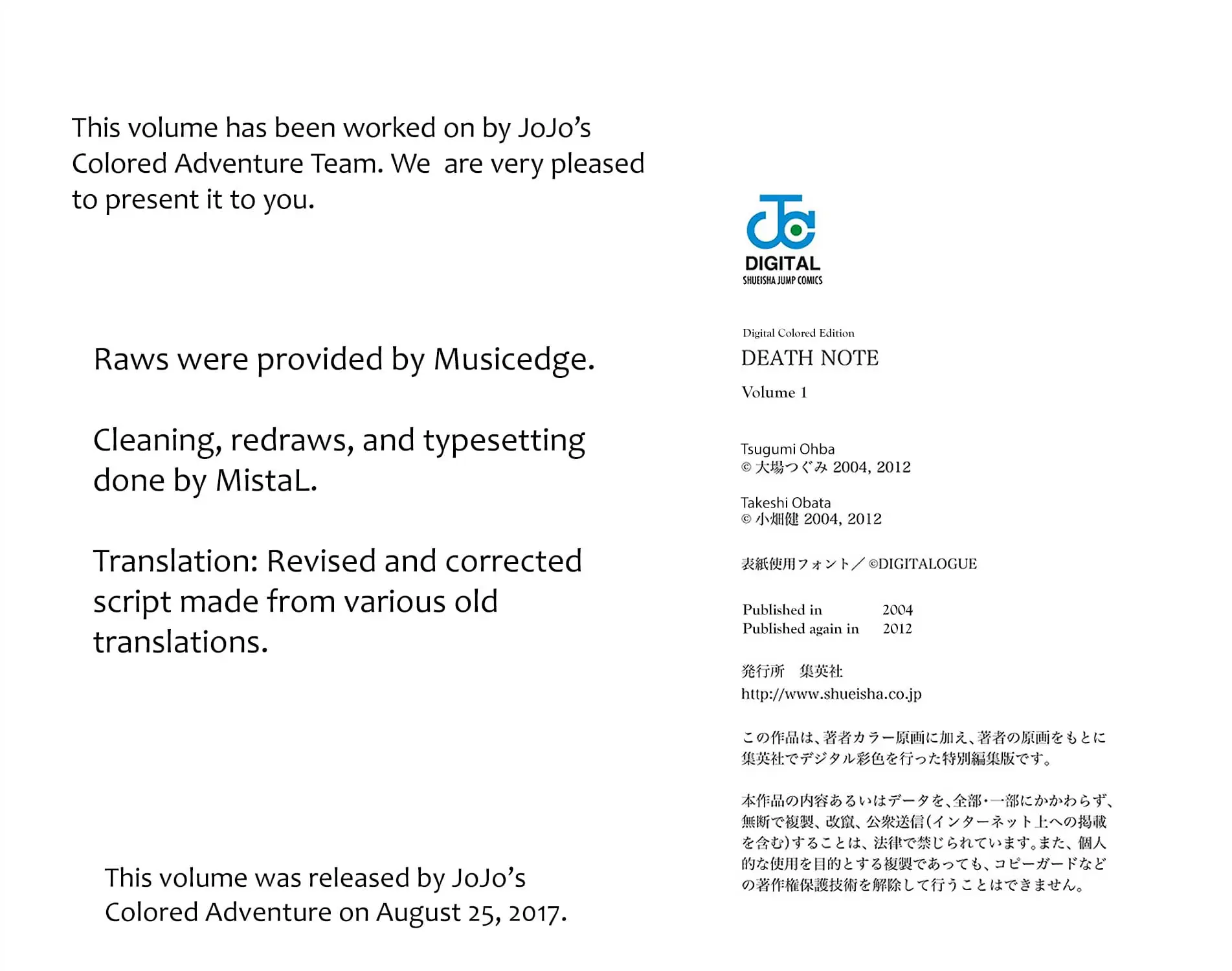 Read Death Note (Official Colored) ENGLISH Manga Online