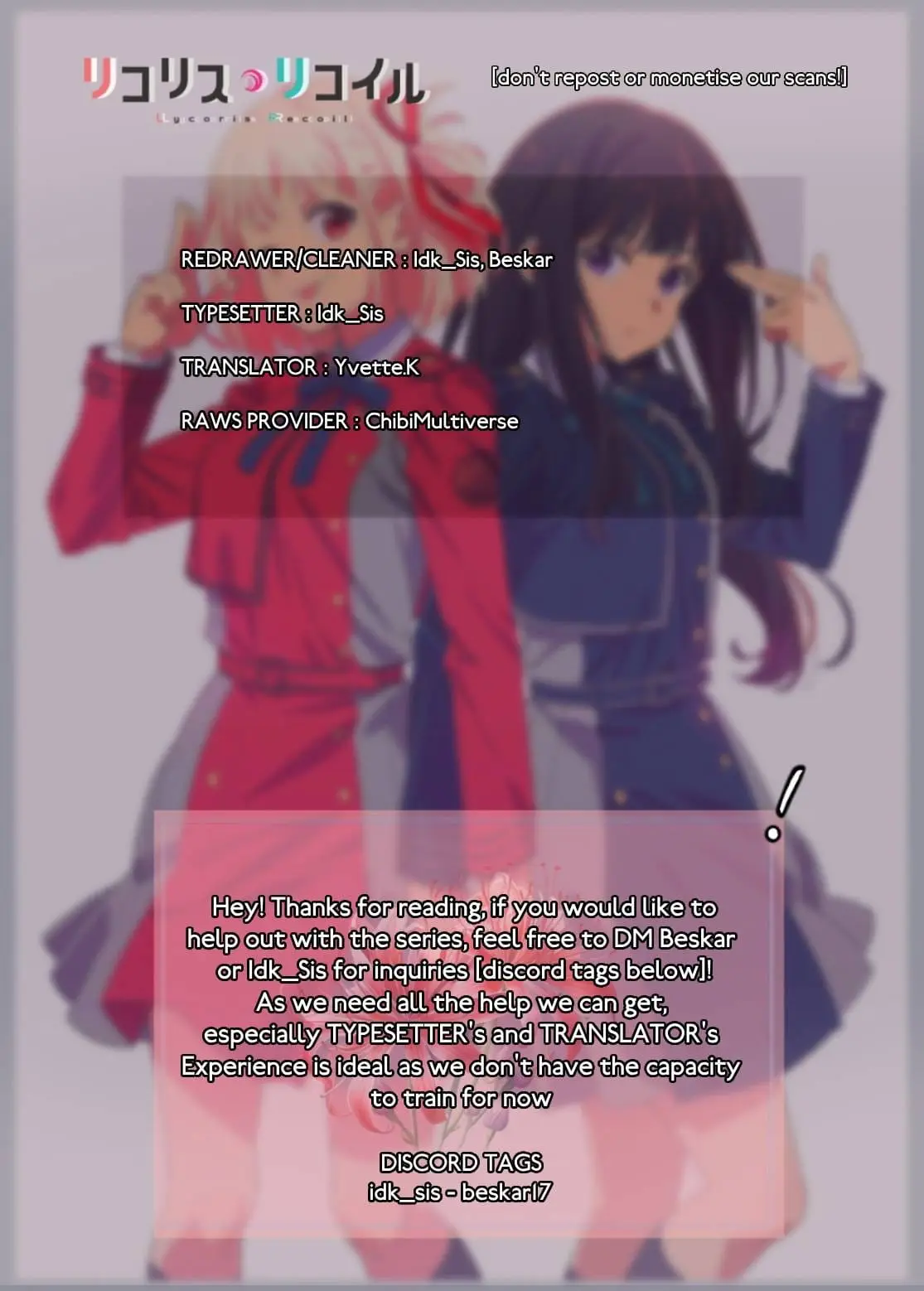 Read Lycoris Recoil ENGLISH Manga Online