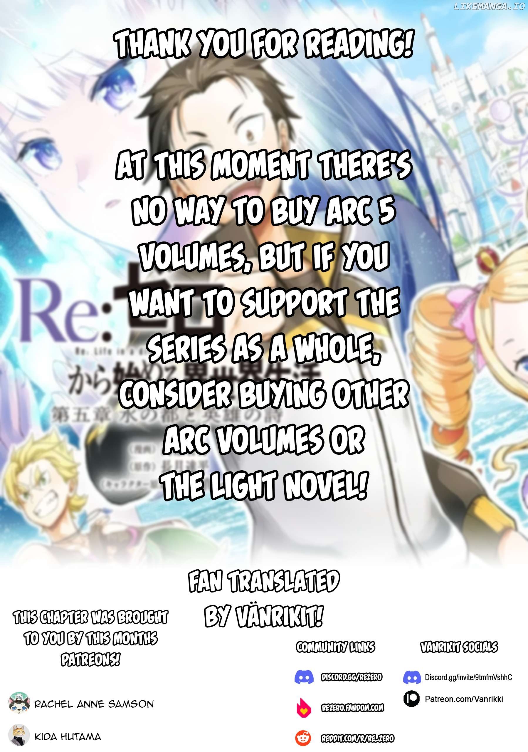 Read Re_Zero kara Hajimeru Isekai Seikatsu - Daigoshou - Mizu no Miyako to Eiyuu no Uta ENGLISH Manga Online