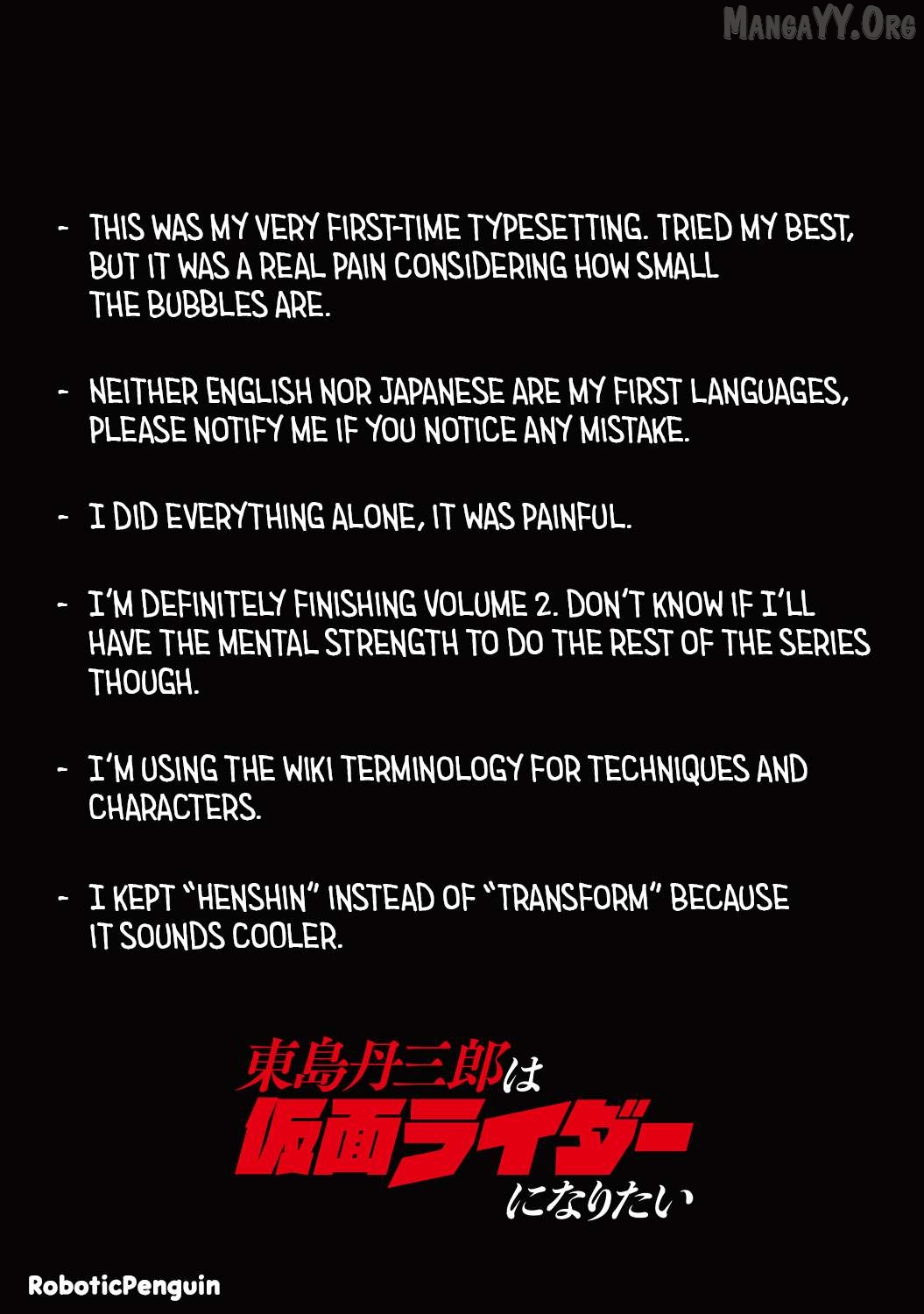 Read Tanzaburo Tojima Wants To Be Kamen Rider ENGLISH Manga Online