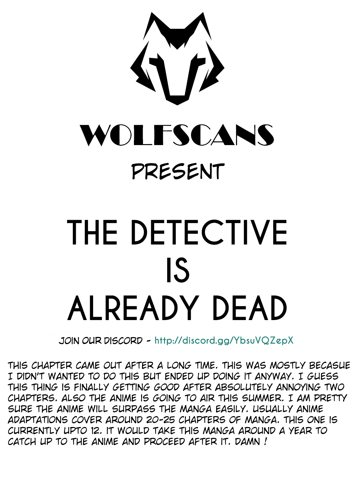 Read The Detective Is Already Dead ENGLISH Manga Online