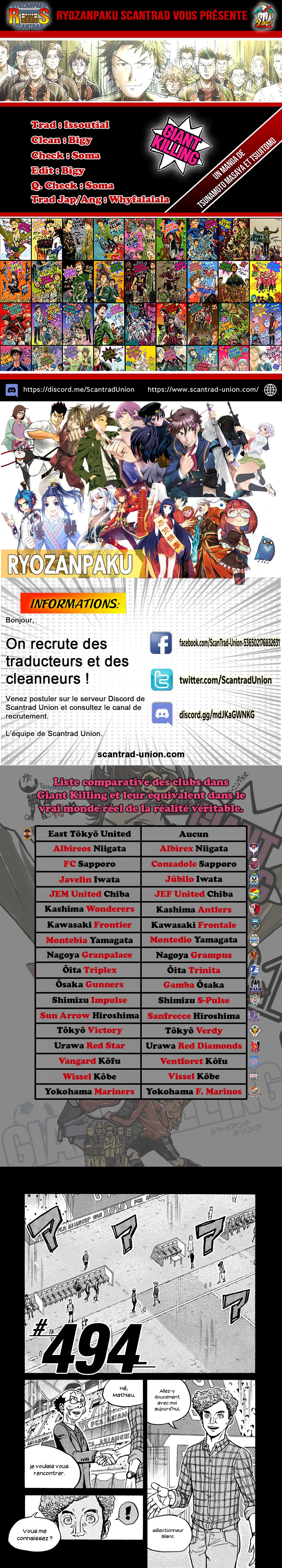 Read Giant Killing FRANCAIS Manga Online