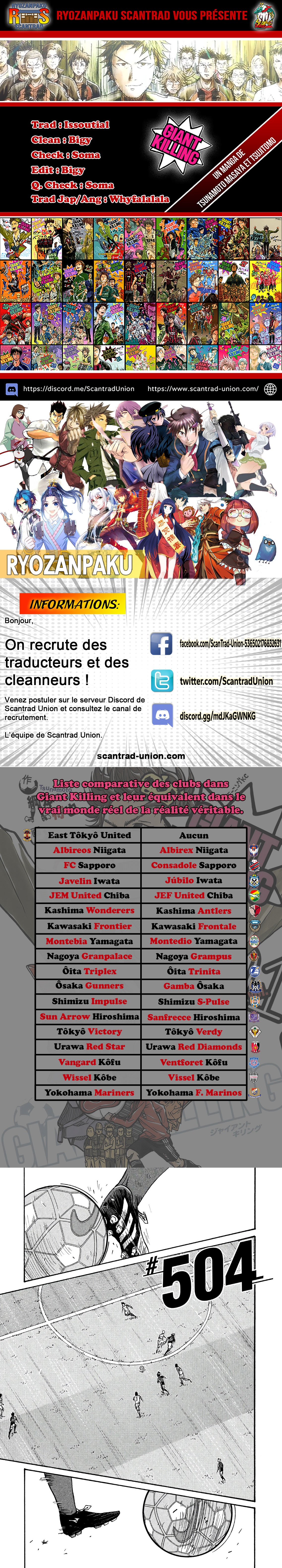 Read Giant Killing FRANCAIS Manga Online